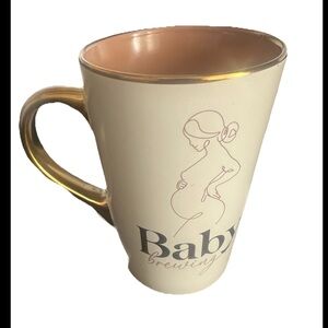 Cream and Gold Baby Brewing Mug